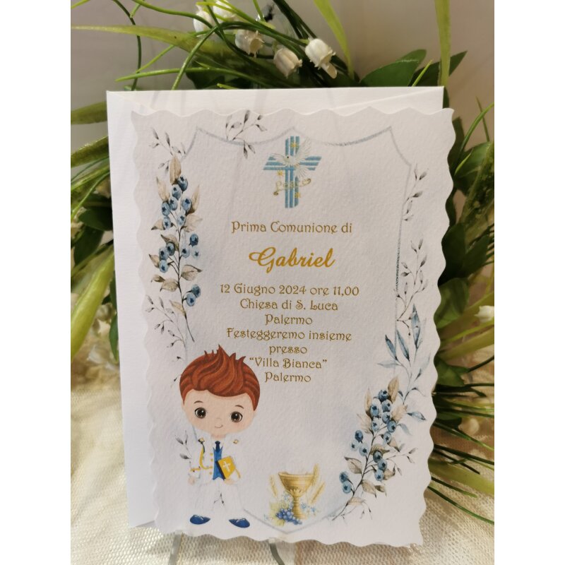 Inviti Prima Comunione Eleganti - 20+ Pezzi Con Design Illustrato E Personalizzabili - Foto 8