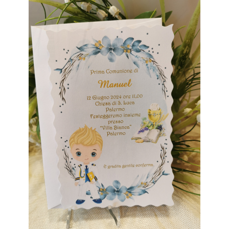 Inviti prima comunione bambino - First Communion boy invitations