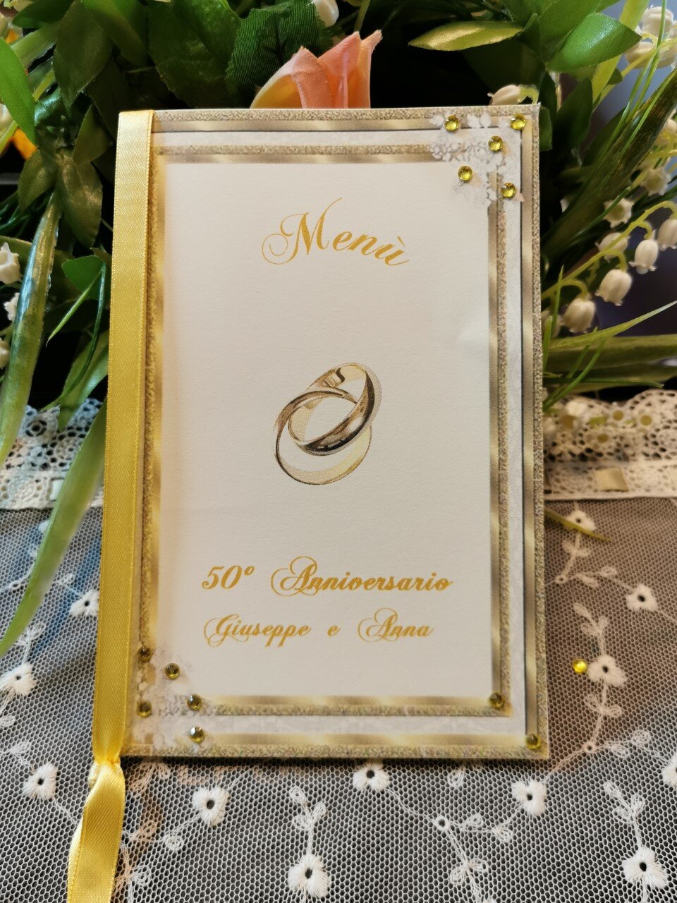 MENU' PERSONALIZZATO NOZZE D'ORO - Bomboniera Chic