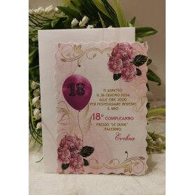 INVITO 18 ANNI RAGAZZA FIORI