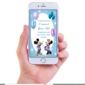 INVITO DIGITALE COMPLEANNO TOPOLINO E MINNIE