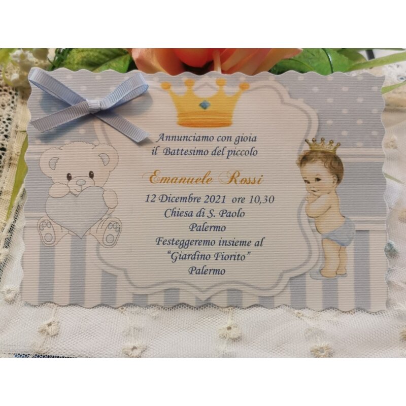Inviti Digitali Battesimo Orsetto Rosa - File JPG Per WhatsApp, Social - Foto 11