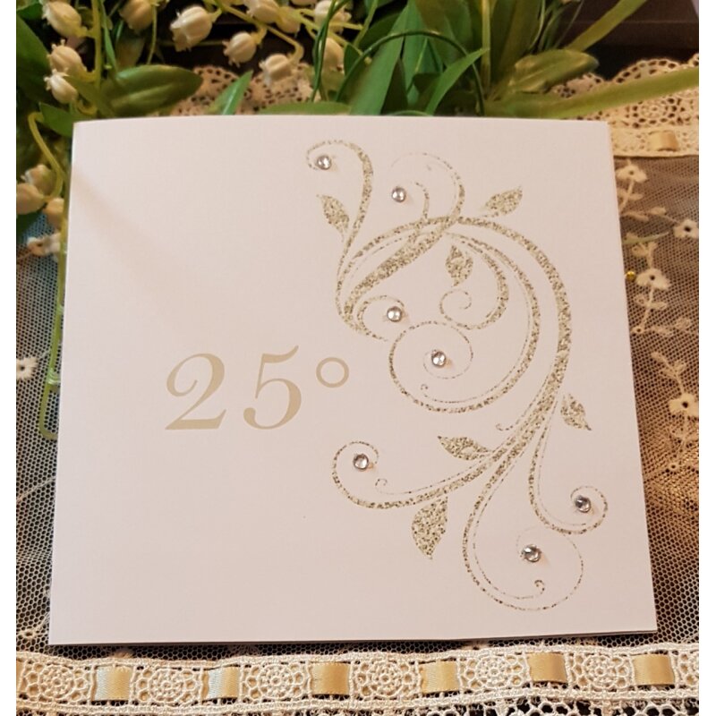 Invito Per 25 Anniversario Di Matrimonio Invito Anniversario 25 ° - Bomboniera Chic