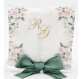 SACCHETTO MATRIMONIO CUSCINO CON INIZIALI DECORO ROSE