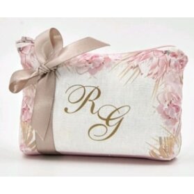 SACCHETTO MATRIMONIO POCHETTE PAMPAS CON INIZIALI