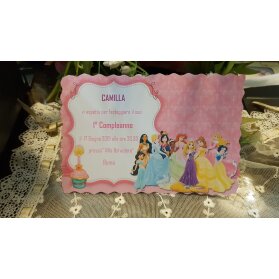 Invito 1° Compleanno Le principesse rosa