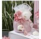 SACCHETTO CON FIORI IN TESSUTO E CAMPANELLINA CHERRY AND PEACH