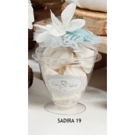 BICCHIERINO CON 7 MERINGHE CON GRANCHIO CHERRY AND PEACH