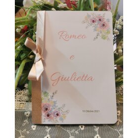 LIBRETTO MESSA CON FIORI ROSA E VERDE