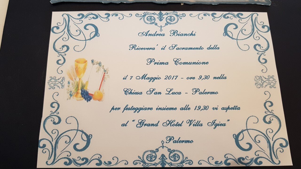 INVITO COMUNIONE SU PERGAMENA