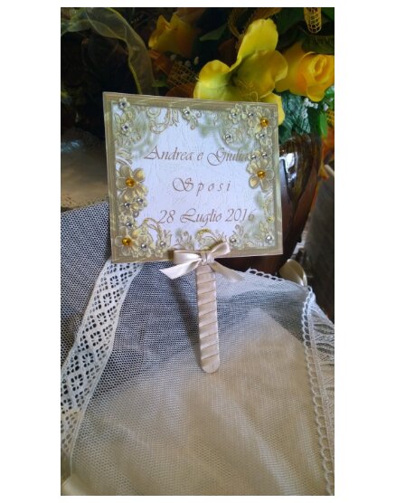 Ventaglio Nozze con strass colore oro