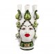 CANDELABRO TESTA DI MORO DECORATO CERAMICA