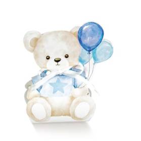 SCATOLINA NASCITA BABY ORSO CON CONFETTI