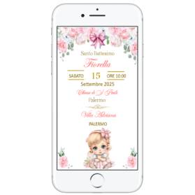 INVITO DIGITALE BATTESIMO BIMBA
