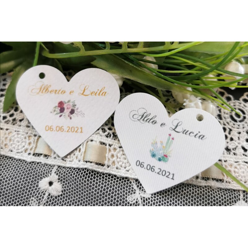 BIGLIETTINO MATRIMONIO A CUORE Bomboniera Chic