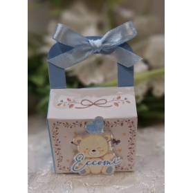 SCATOLINA NASCITA CON MAGNETE PLEXI CON CONFETTI E IL NOME