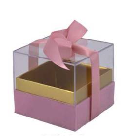 SCATOLINA NOZZE IN PLEXI CON FIOCCO
