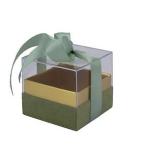 SCATOLINA NOZZE IN PLEXI CON FIOCCO