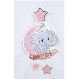 FIOCCO NASCITA PLEXIGLASS ELEFANTINO CON NOME