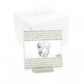 ICONA VETRO STRASS CRILU' NOZZE ARGENTO