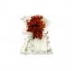 BUSTINA IN RASO CON FIORI ROSSI CON CONFETTI