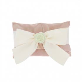 BUSTA SHANTUNG DI SETA ROSA GOLD CON FIORE