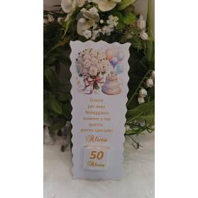 SEGNALIBRO 50 ANNI CON CIOCCOLATINO