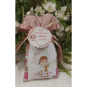 SACCHETTO BIMBA COMUNIONE CON CONFETTI