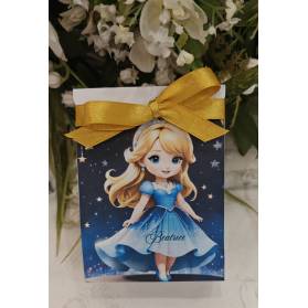 SCATOLINA COMPLEANNO BAMBINA PRINCIPESSA CON CONFETTI