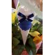 Cono per confettata Matrimonio bianco e blu