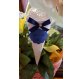 Cono per confettata Matrimonio bianco e blu