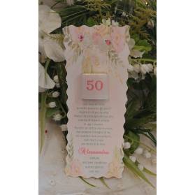SEGNALIBRO 50 ANNI CON CIOCCOLATINO