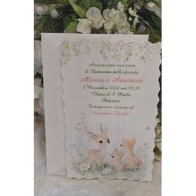 INVITO BATTESIMO GEMELLE CON BUSTA