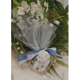 SACCHETTO ANELLO CUORE MATRIMONIO CON CONFETTI