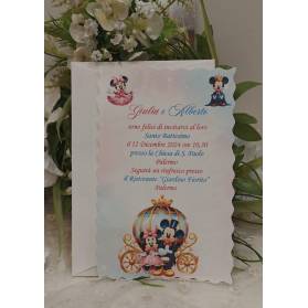INVITO BATTESIMO GEMELLI MINNIE E TOPOLINO