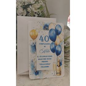 INVITO 40 ANNI UOMO CON BUSTA