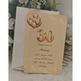 INVITO 30 ANNI UOMO CON BUSTA