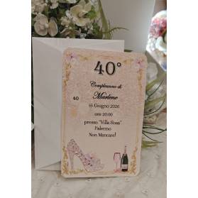 INVITO 40 ANNI DONNA CON BUSTA