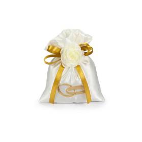 SACCHETTO RASO CON FEDI RICAMATE CON CONFETTI