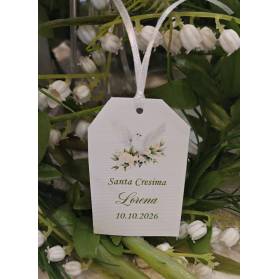 ETICHETTA SANTA CRESIMA CON NASTRINO