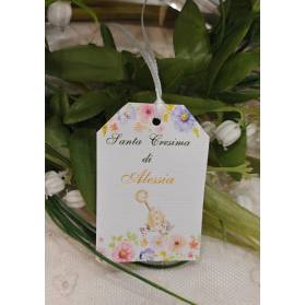 ETICHETTA SANTA CRESIMA CON NASTRINO