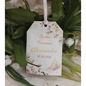 ETICHETTA SANTA CRESIMA CON NASTRINO