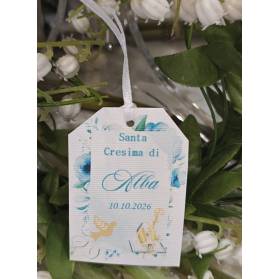 ETICHETTA SANTA CRESIMA CON NASTRINO
