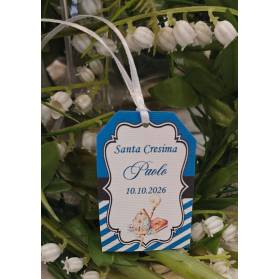 ETICHETTA SANTA CRESIMA CON NASTRINO