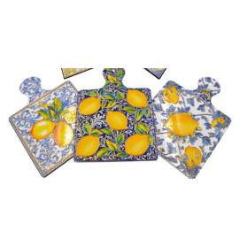 BOMBONIERA TAGLIERE CERAMICA MAIOLICHE LIMONI