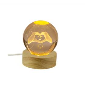 BOMBONIERA SFERA LED MANI CUORE CON CONFETTI