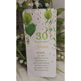 SEGNAPOSTO 30 ANNI UOMO