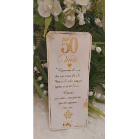 SEGNAPOSTO 50 ANNI DONNA ROSA GOLD
