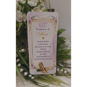 SEGNAPOSTO 60 ANNI DONNA FIORI GLICINE
