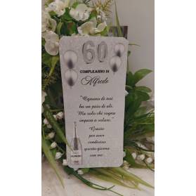 SEGNAPOSTO 60 ANNI UOMO ARGENTO